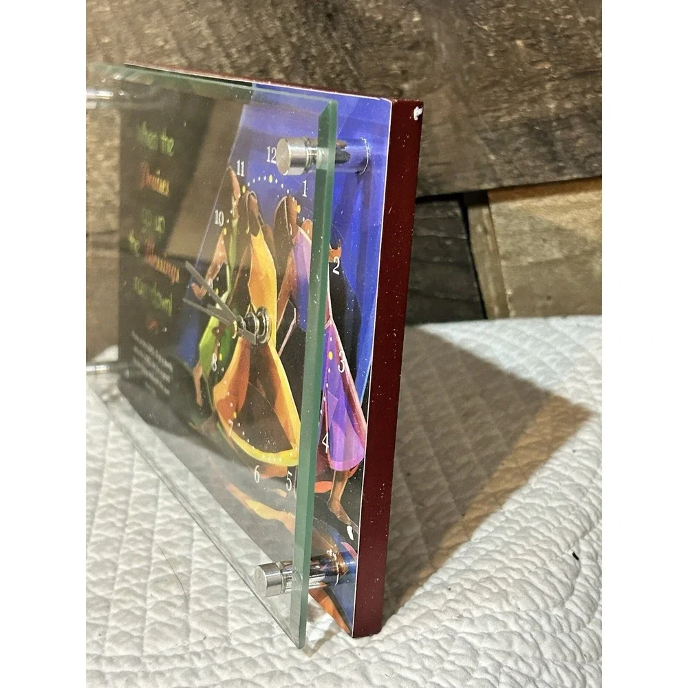 African American Art Table Top Clock Praises go up Blessing Rain Down